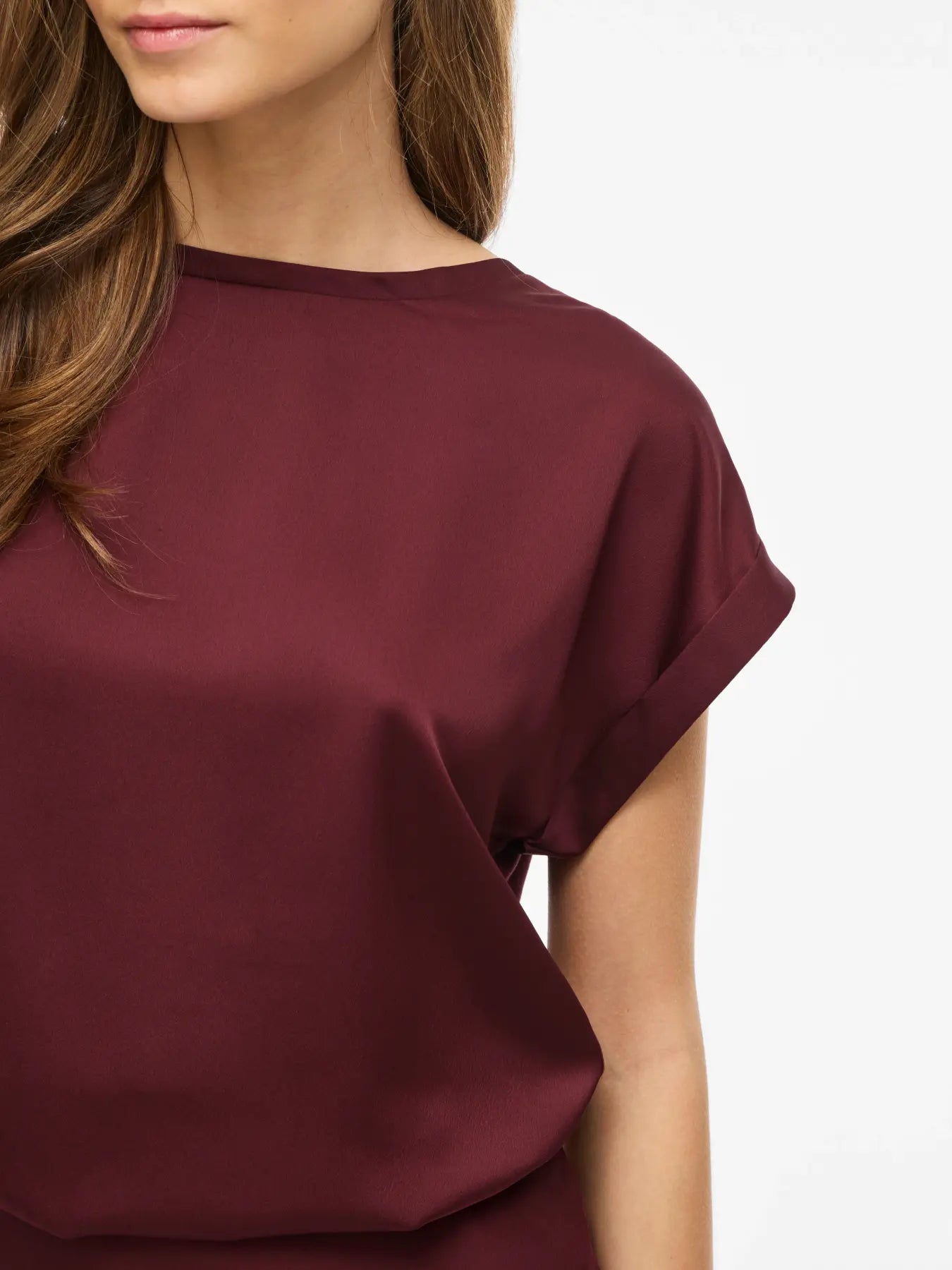 VIELLETTE S/S SATIN TOP- PORT ROYAL