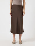 YASPELLA HW MIDI SKIRT CHOCOLATE BROWN