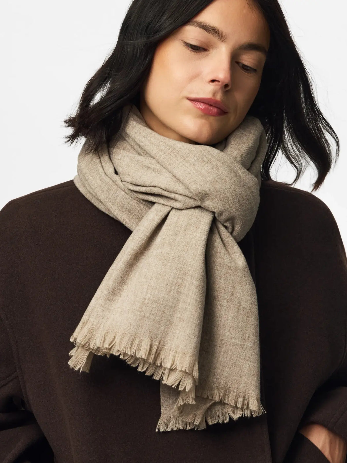 PCDIANA LONG SCARF GREIGE