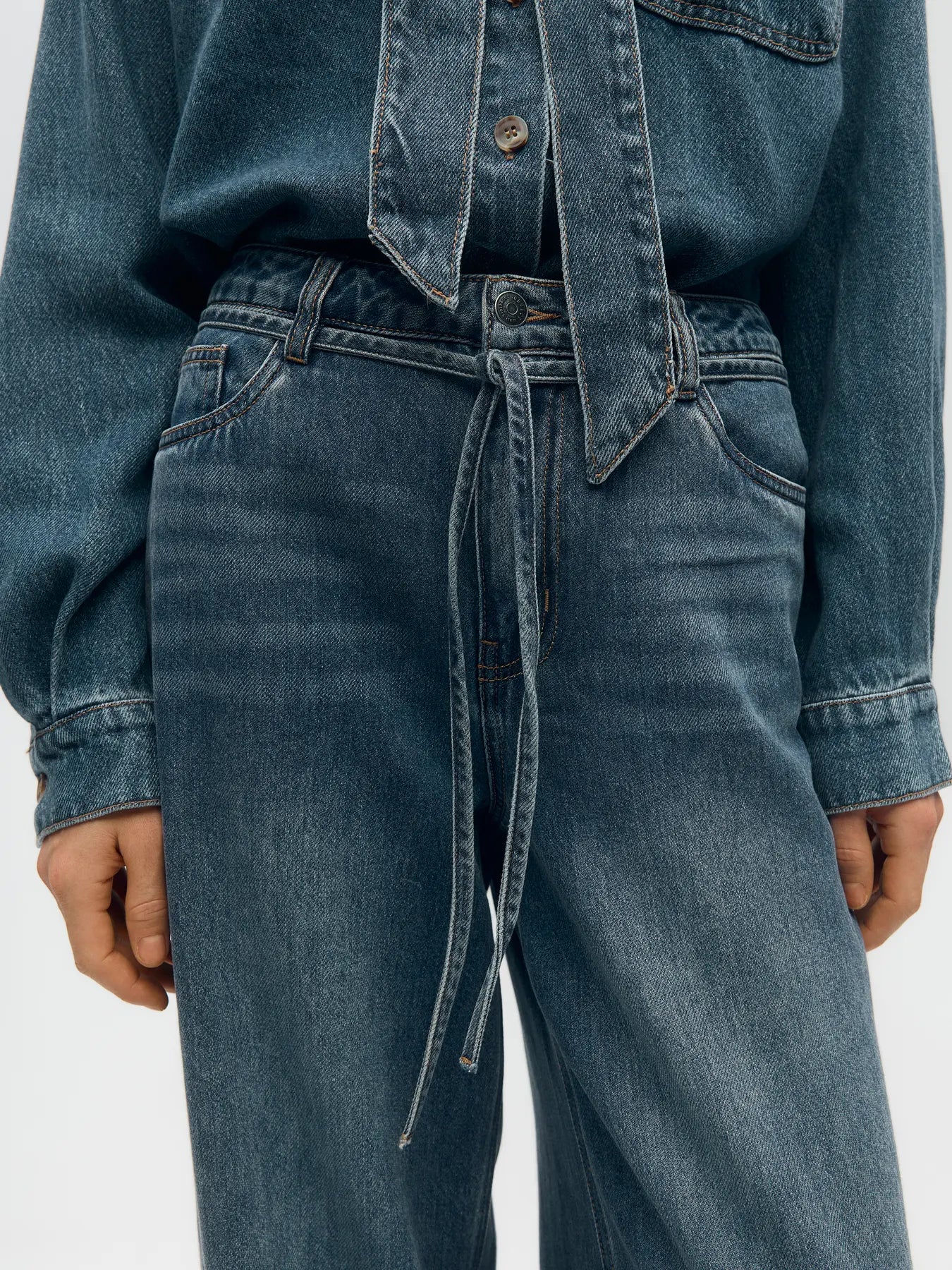 OBJROSIE MW WIDE JEANS MBD