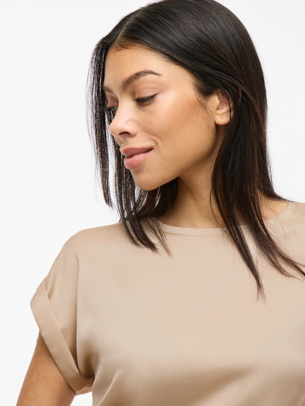 VIELLETTE S/S SATIN TOP CEMENT