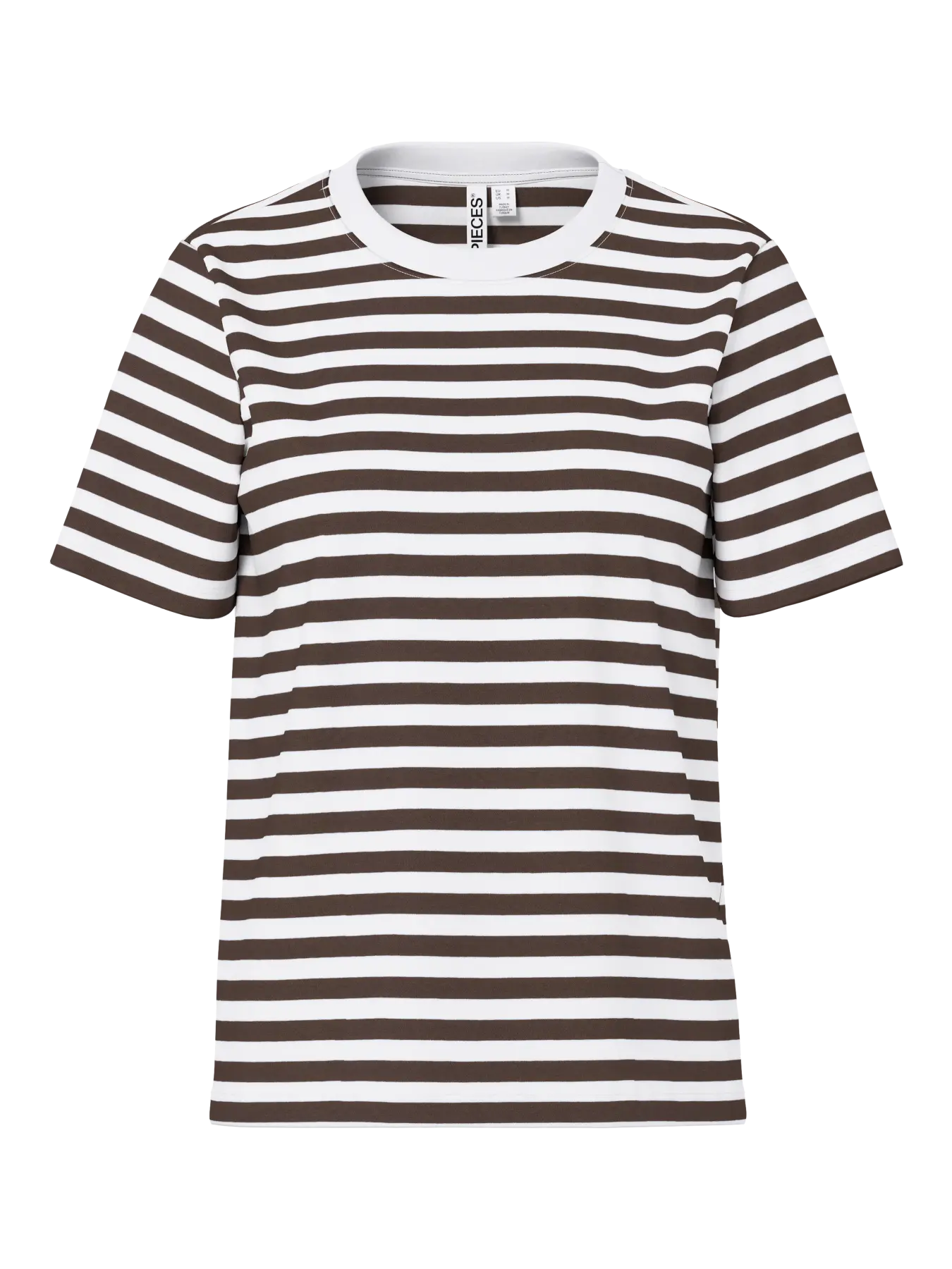 PCRIA SS TEE STRIPES HOT FUDGE