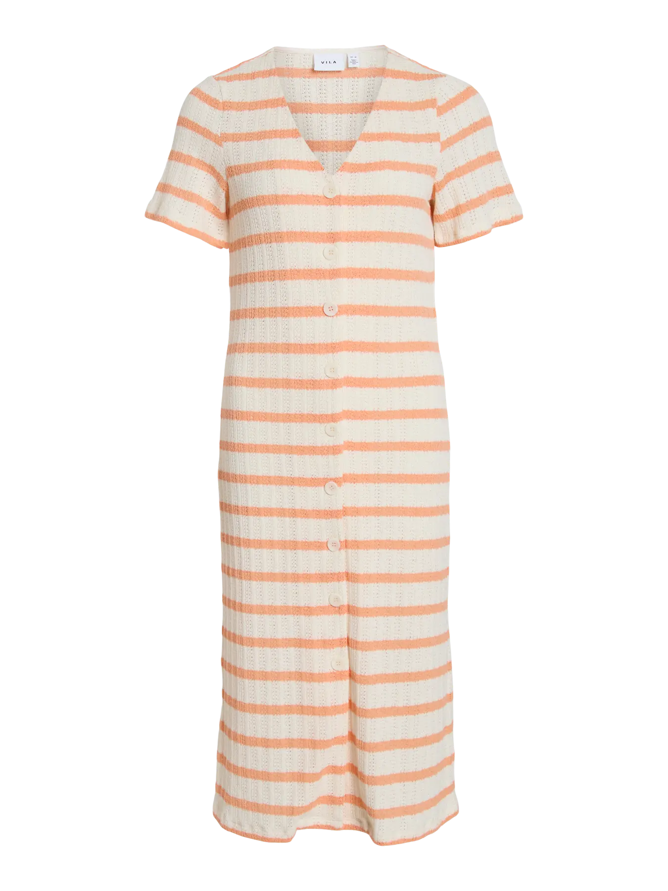 VIEMILI V-NECK S/S MIDI DRESS