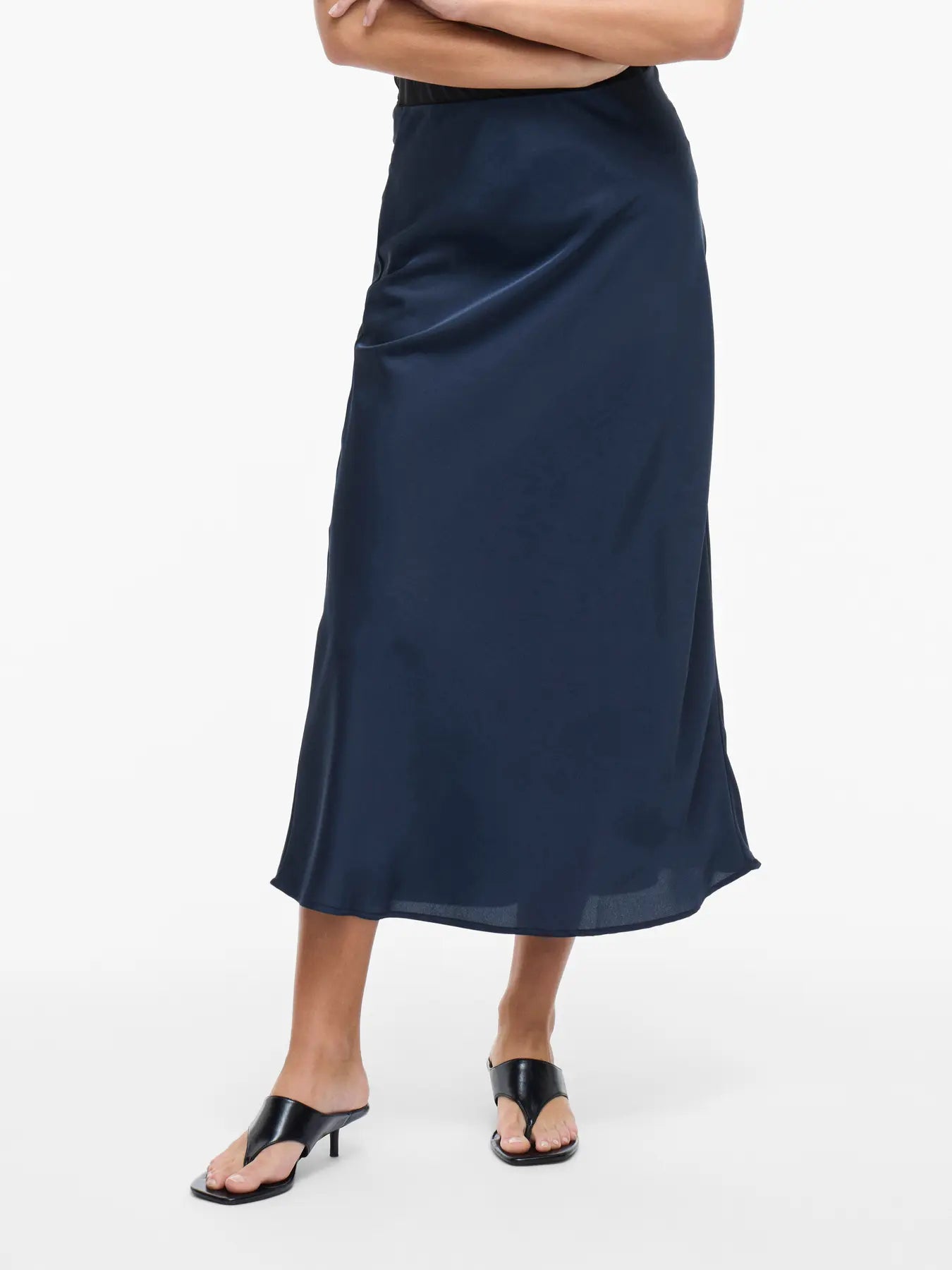 VIELLETTE HW MIDI SKIRT NAVY BLAZER