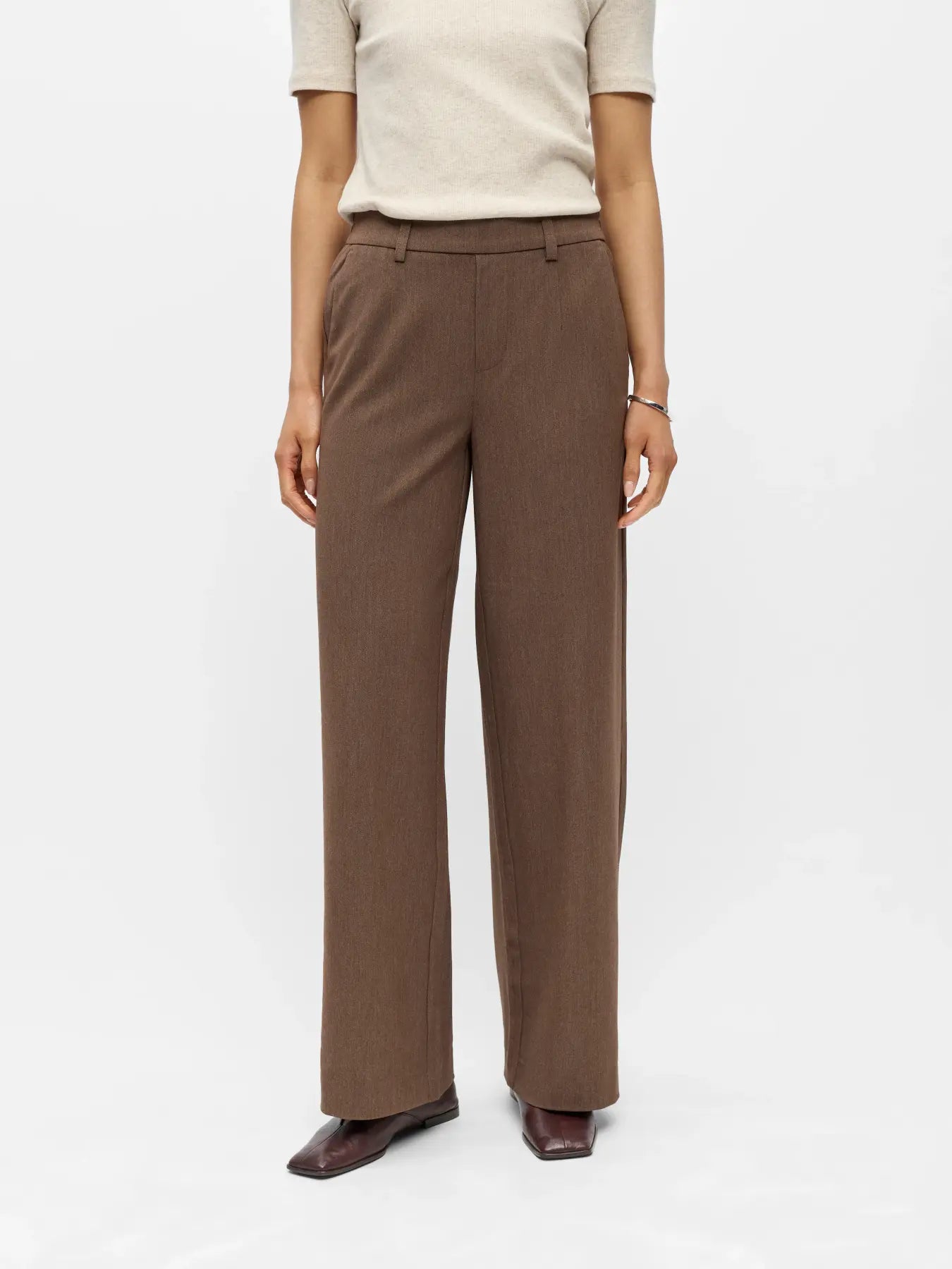 OBJLISA WIDE PANT CARAFE MELANGE