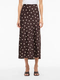 VIELLETTE HW MIDI SKIRT COFFEE BEAN DOT