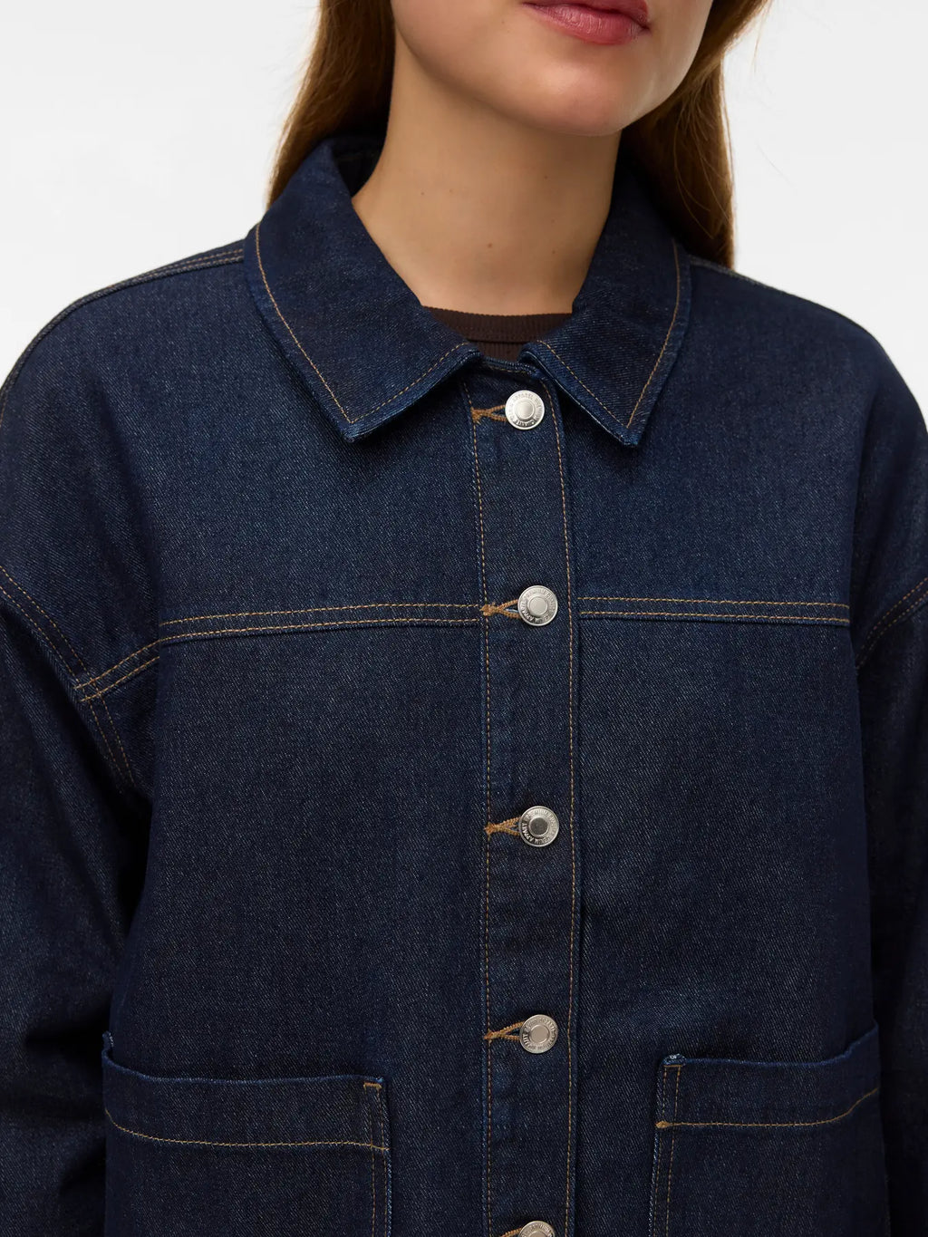 VMJAMIE LS DENIM SHACKET DBD RINSE