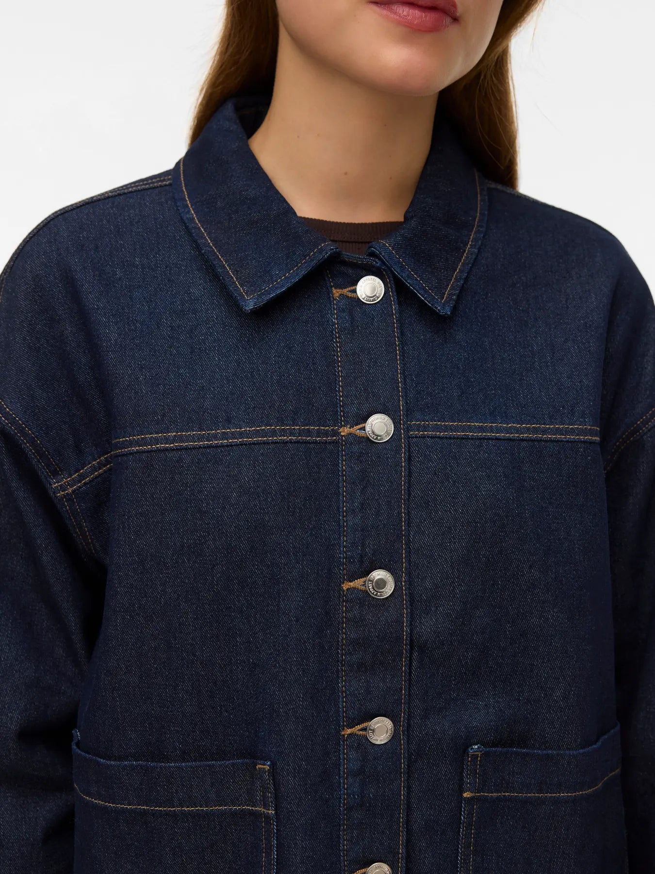 VMJAMIE LS DENIM SHACKET DBD RINSE