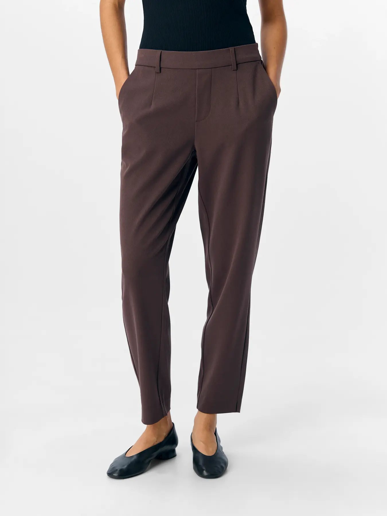 OBJLISA SLIM PANT SEAL BROWN