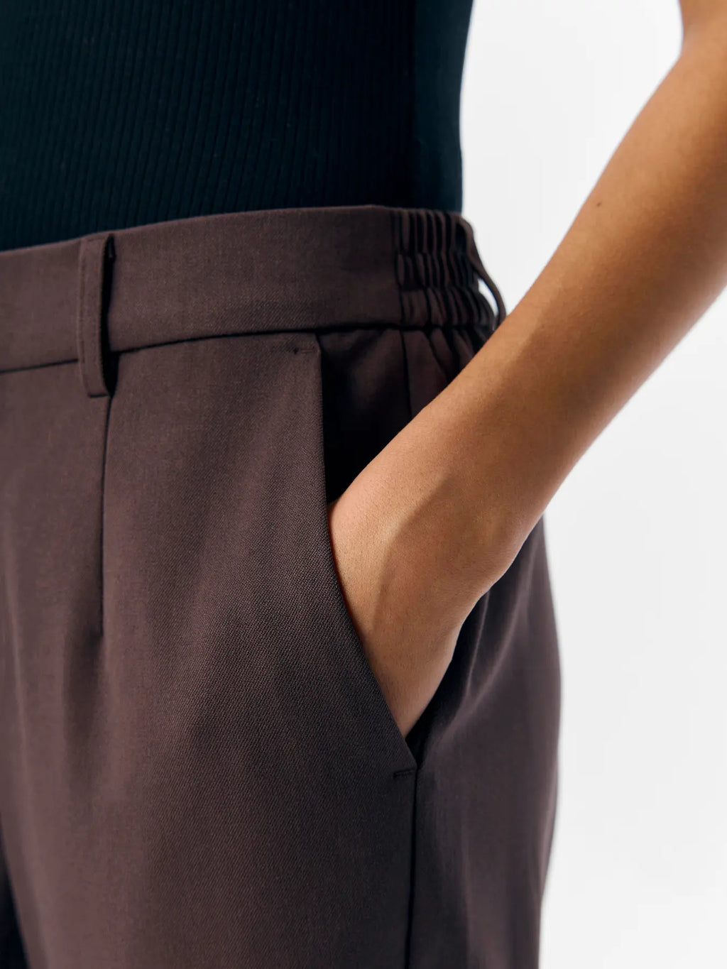 OBJLISA SLIM PANT SEAL BROWN