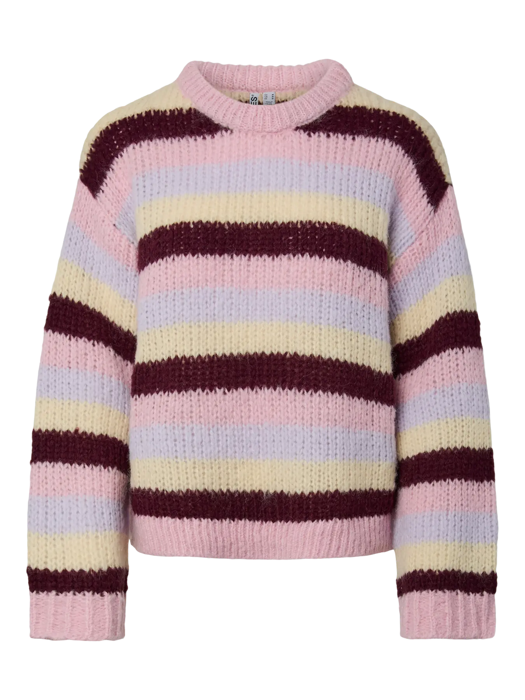 PCDORTHEA LS CHUNKY KNIT ROSEATE SPOONBILL