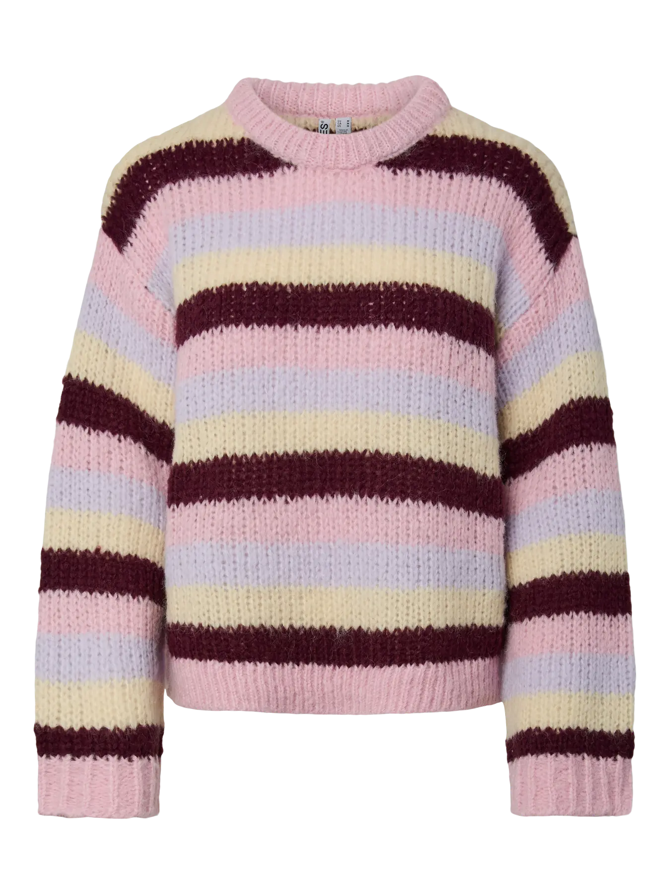PCDORTHEA LS CHUNKY KNIT ROSEATE SPOONBILL