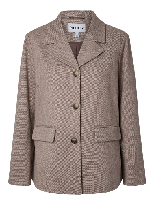 PCBIANCA LS BLAZER JACKET GREIGE