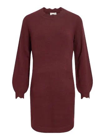 VINIKOLINA O-NECK L/S KNIT DRESS PORT ROYAL