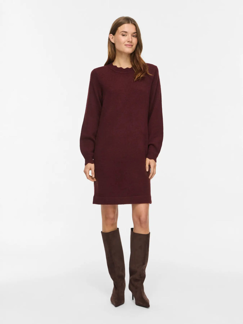 VINIKOLINA O-NECK L/S KNIT DRESS PORT ROYAL