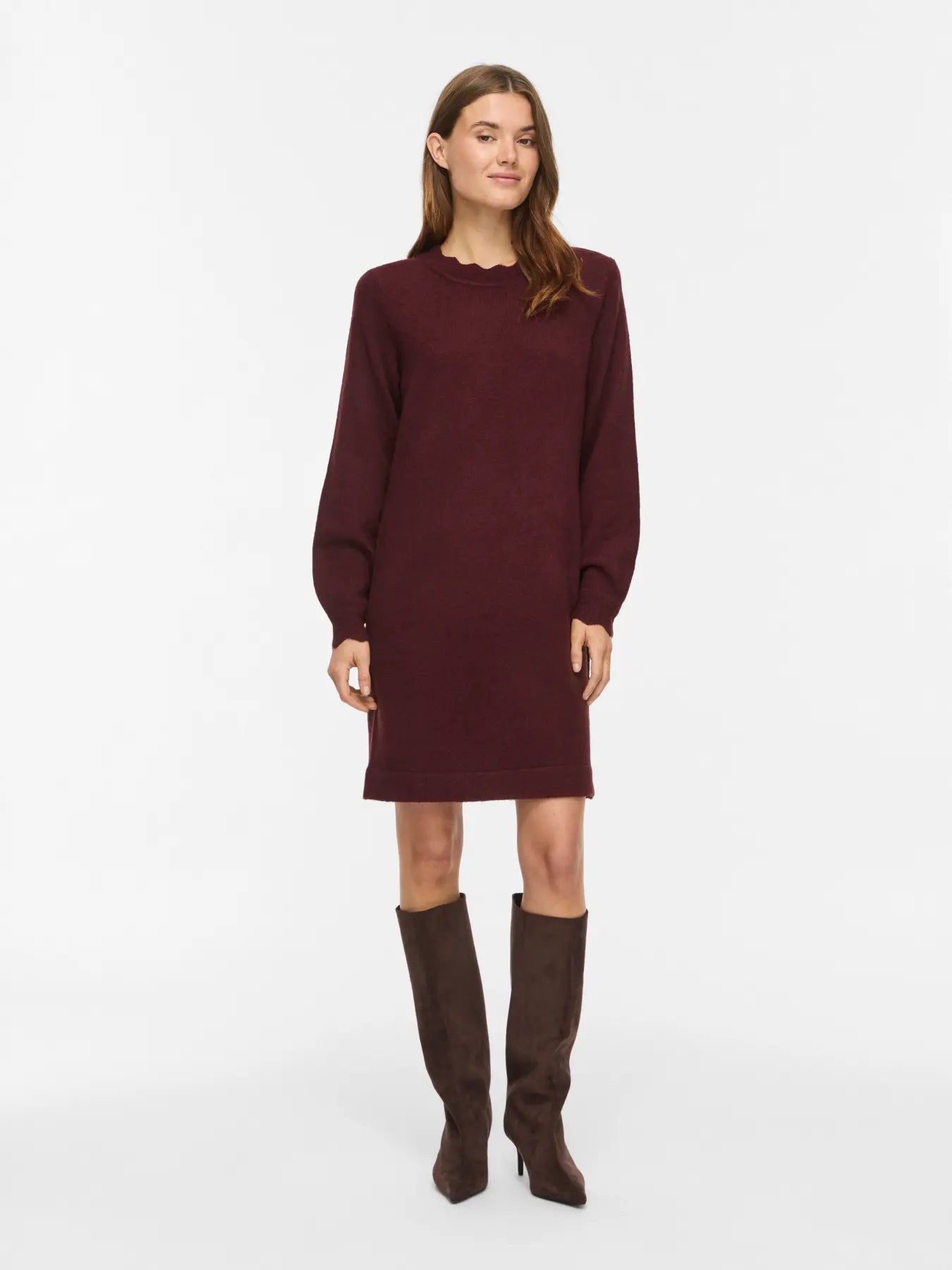 VINIKOLINA O-NECK L/S KNIT DRESS PORT ROYAL