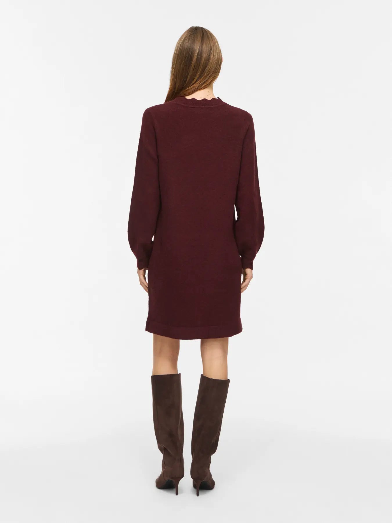 VINIKOLINA O-NECK L/S KNIT DRESS PORT ROYAL