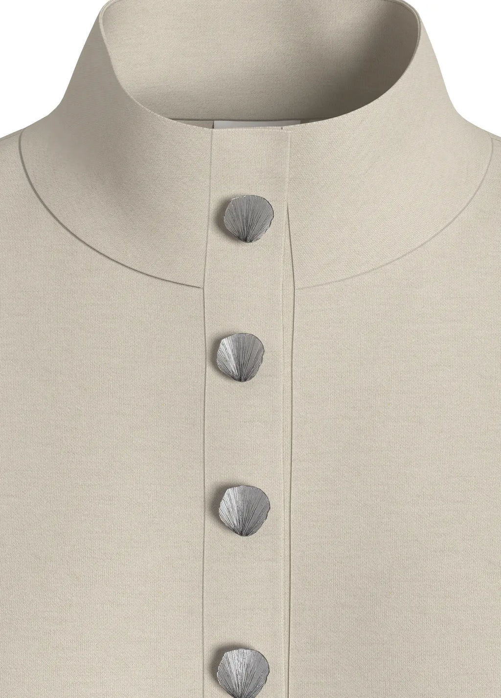 VISIFFI HIGH NECK 3/4 BUTTON TOP