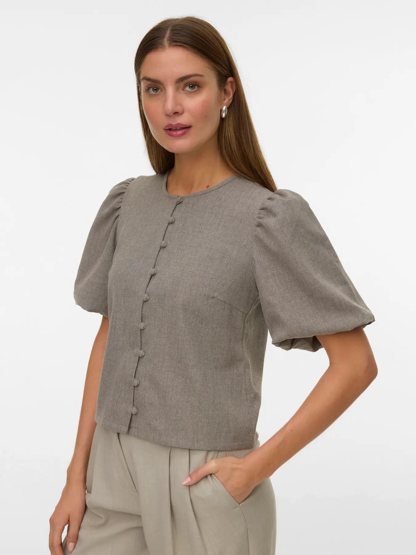 VMBESTIE 2/4 PUFF SLEEVE BEIGE