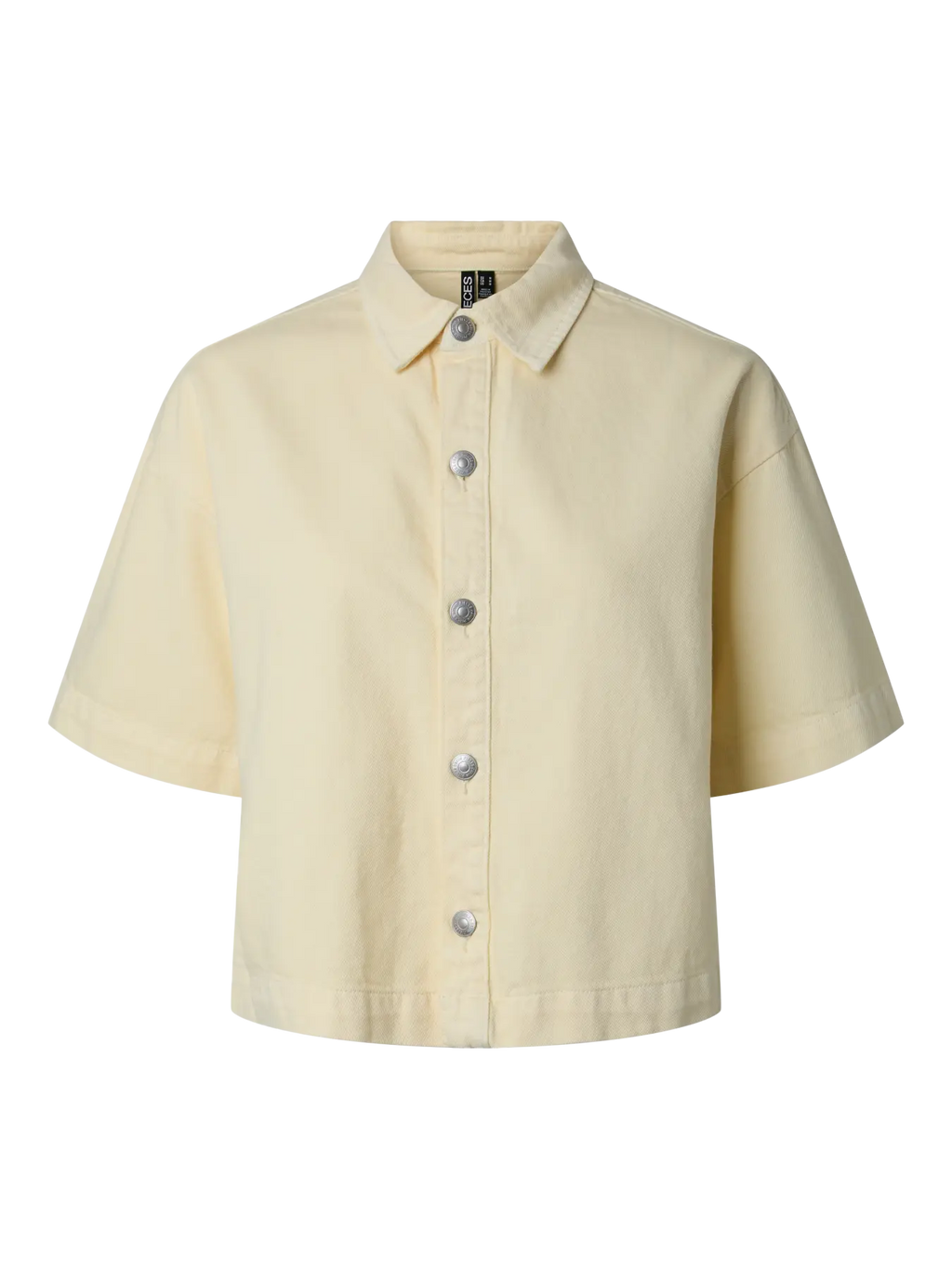 PCSKY SS A-SHAPE DENIM TOP FRENCH VANILLA