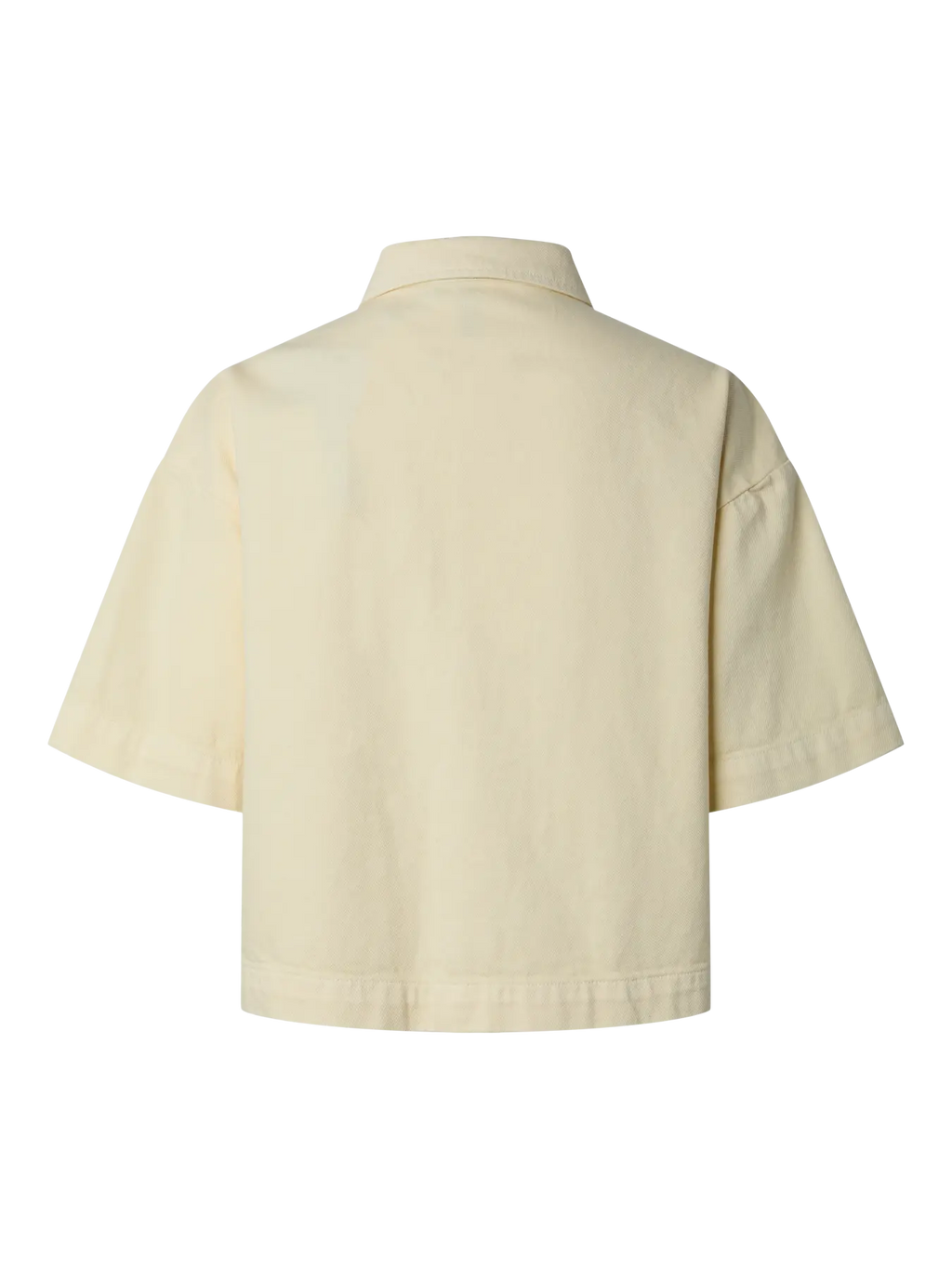 PCSKY SS A-SHAPE DENIM TOP FRENCH VANILLA