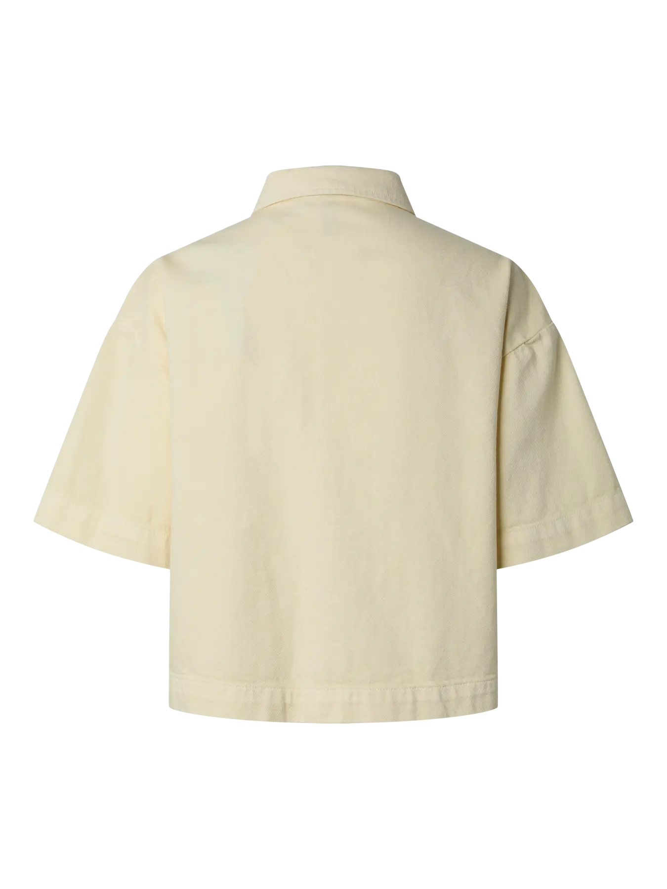 PCSKY SS A-SHAPE DENIM TOP FRENCH VANILLA