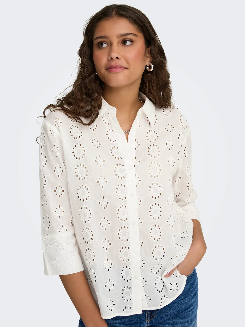 JDYTALLIE 3/4 LONG SHIRT CLOUD DANCER