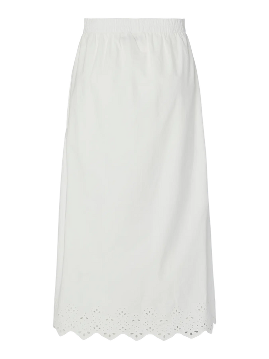 PCSALMINA HW ANKLE SKIRT WHITE