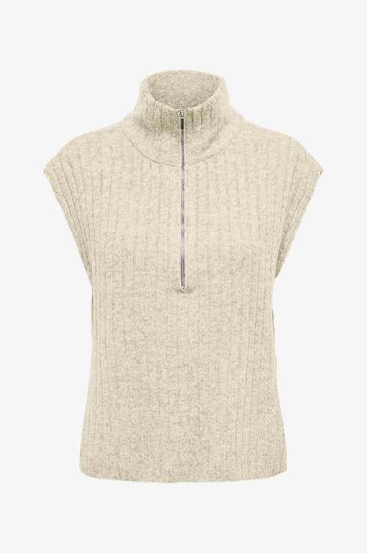 ONLJEANETT LIFE SL RIB HIGHNECK BEIGE