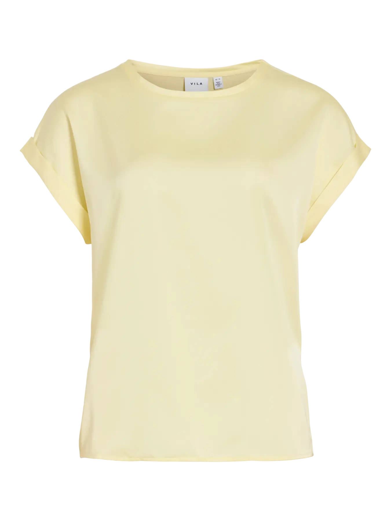 VIELLETTE S/S SATIN TOP PASEL YELLOW