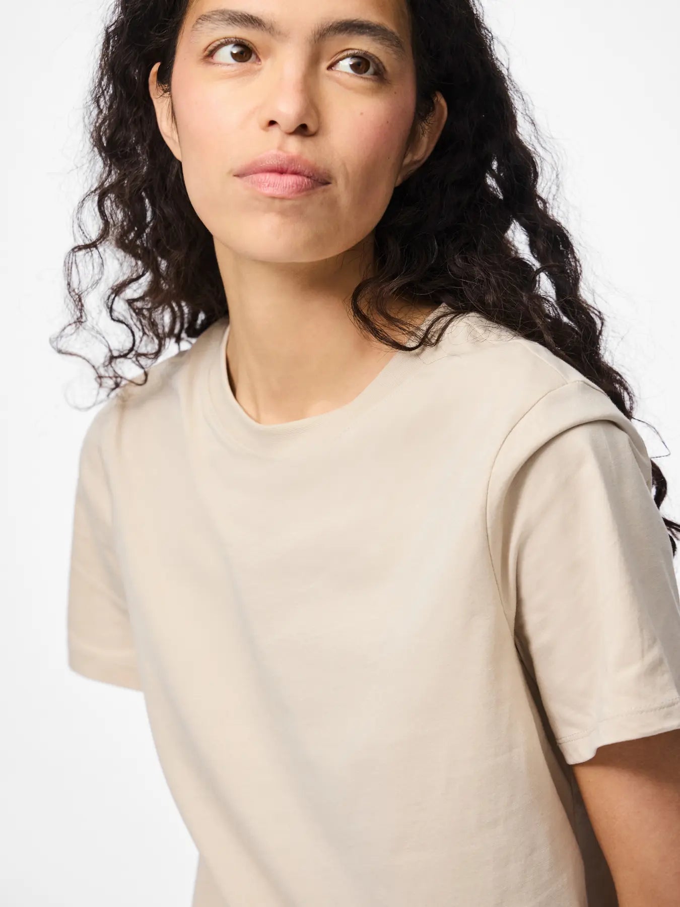 PCRIA SS SOLID TEE SILVER GRAY