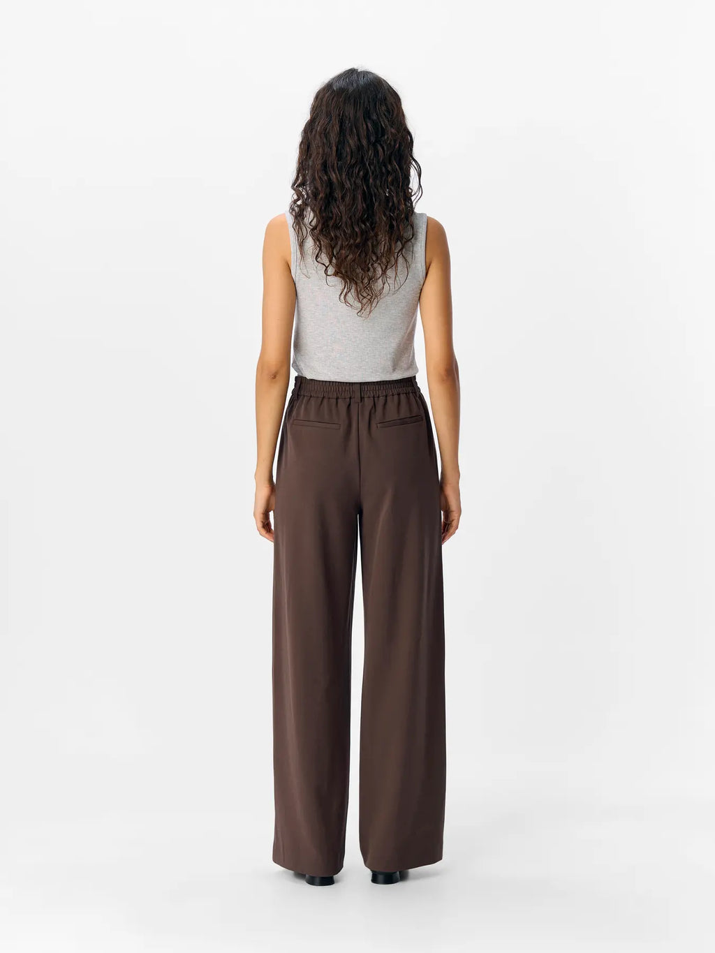 OBJLISA WIDE PANT SEAL BROWN