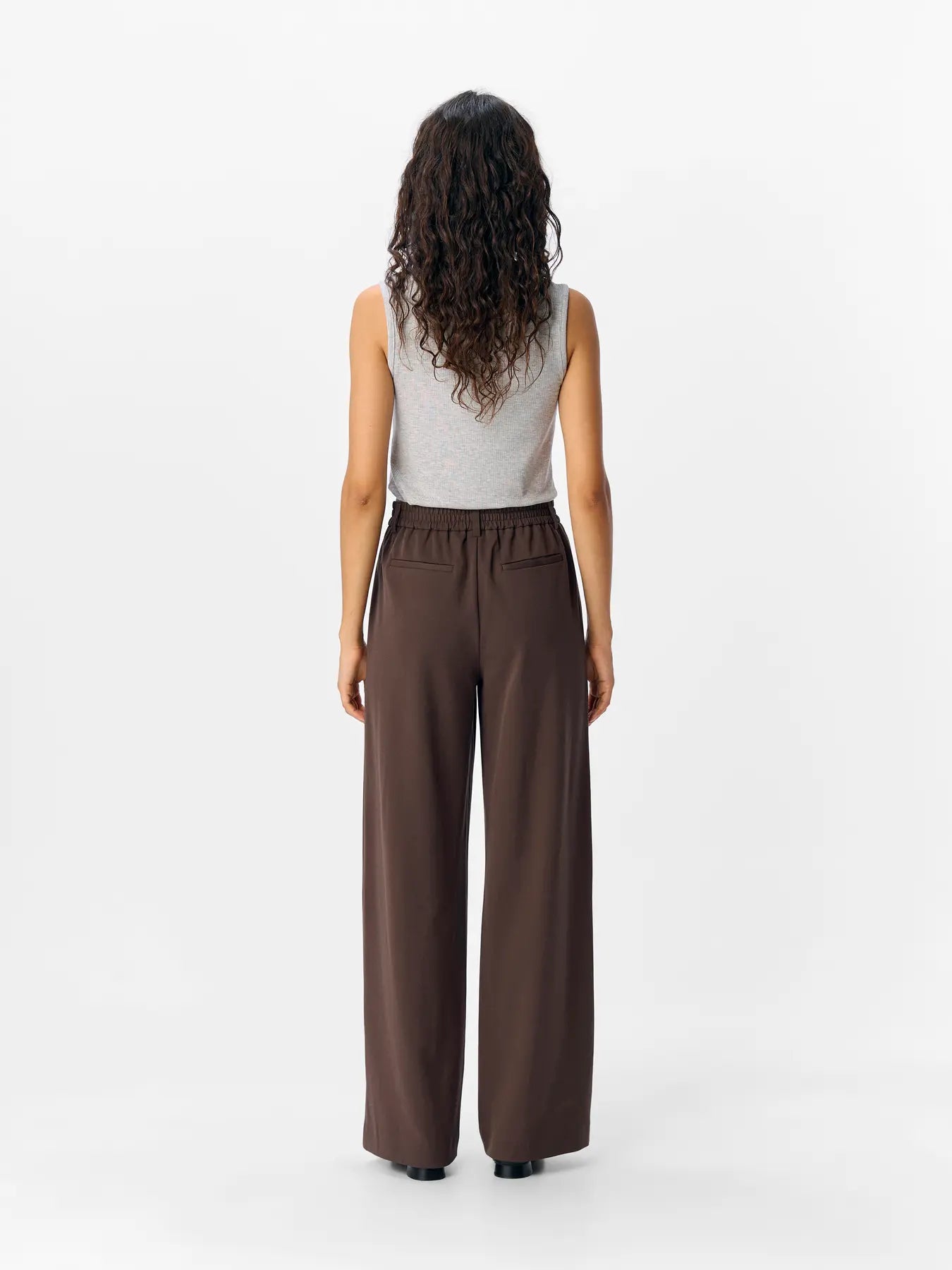 OBJLISA WIDE PANT SEAL BROWN