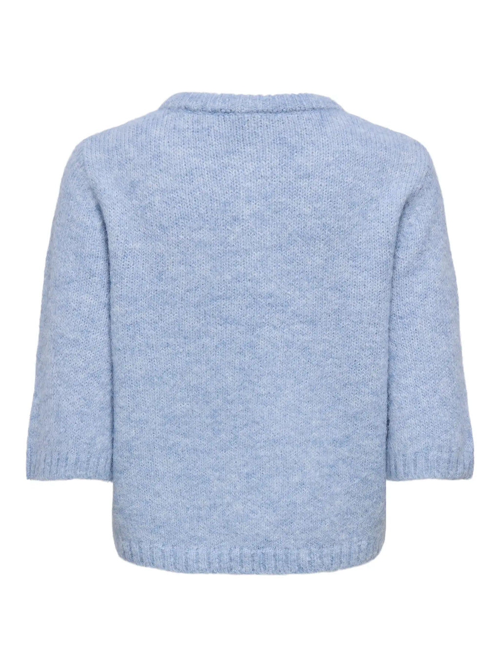 ONLMAGGIE SS BUTTON O-NECK DUSTY BLUE