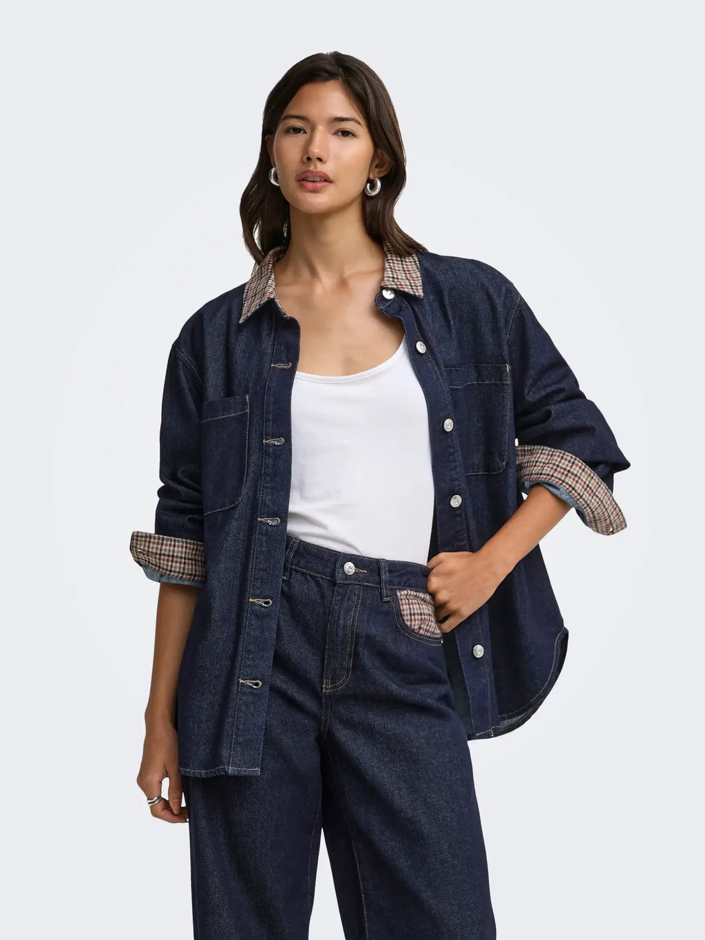 ONLVERA LS CHECK DNM SHIRT