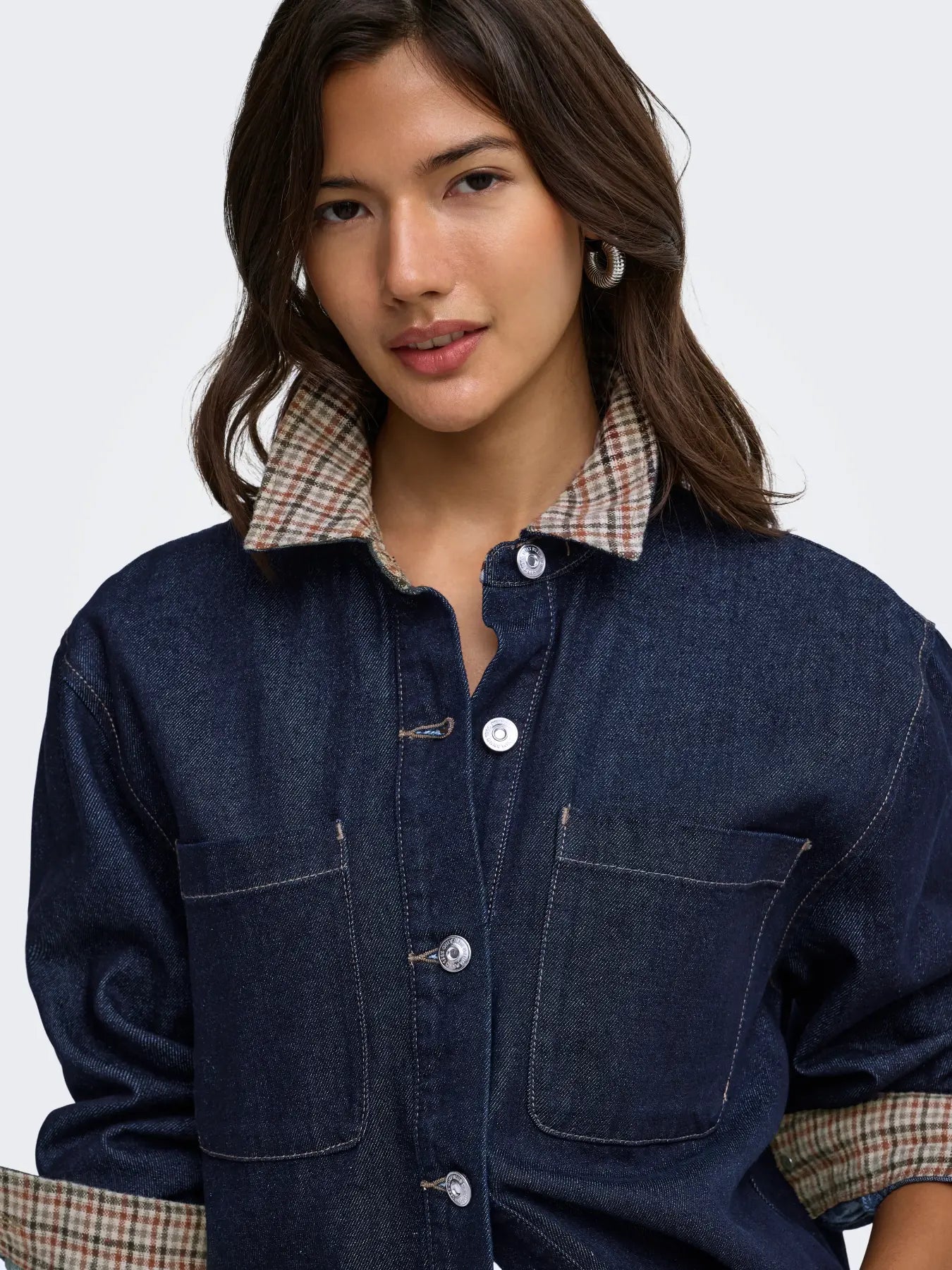 ONLVERA LS CHECK DNM SHIRT