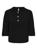 ONLMAGGIE SS BUTTON O-NECK BLACK
