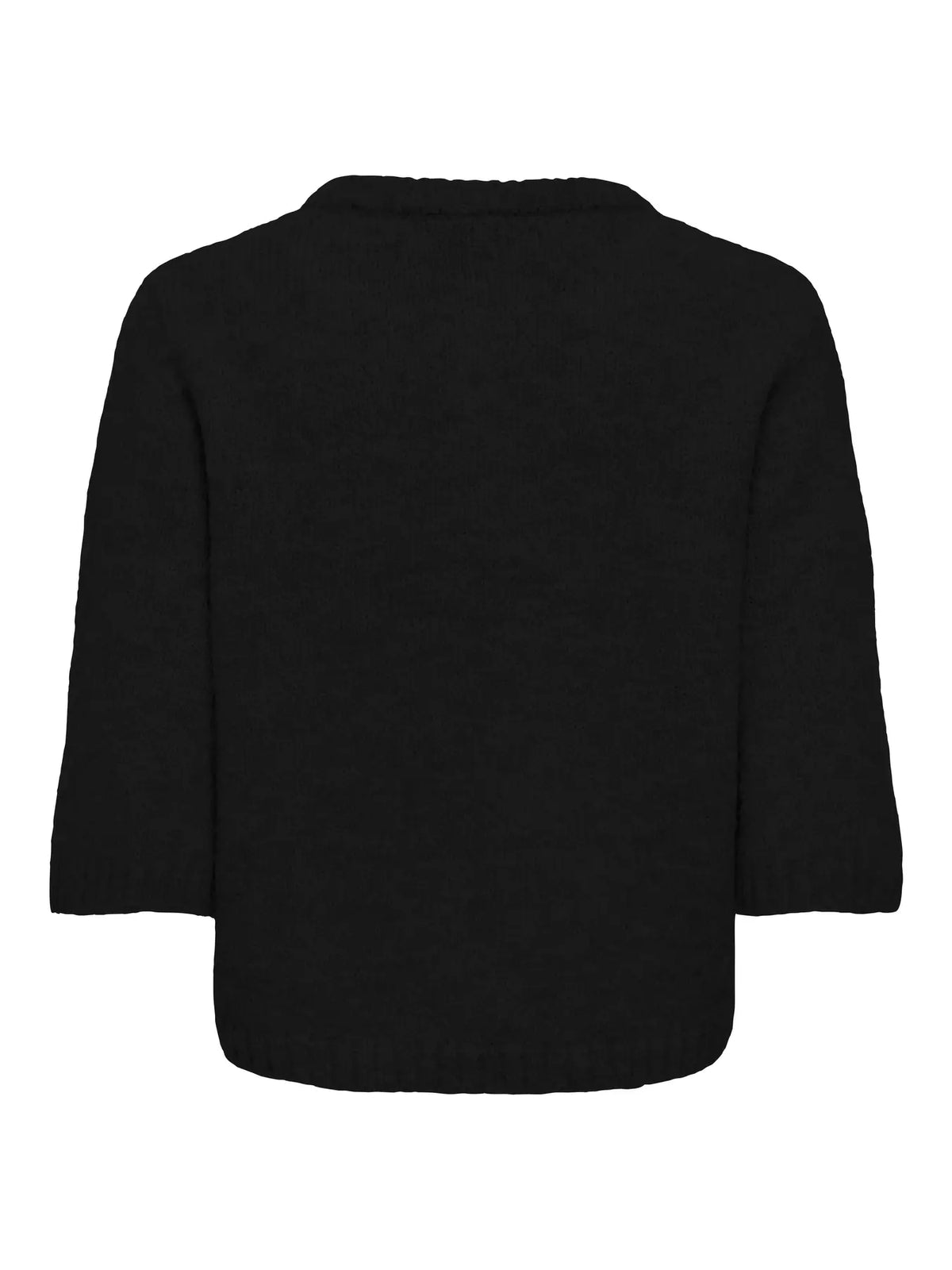 ONLMAGGIE SS BUTTON O-NECK BLACK
