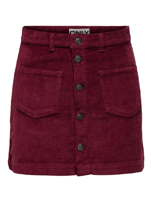 ONLAMAZING HW CORD SKIRT TAWNY PORT