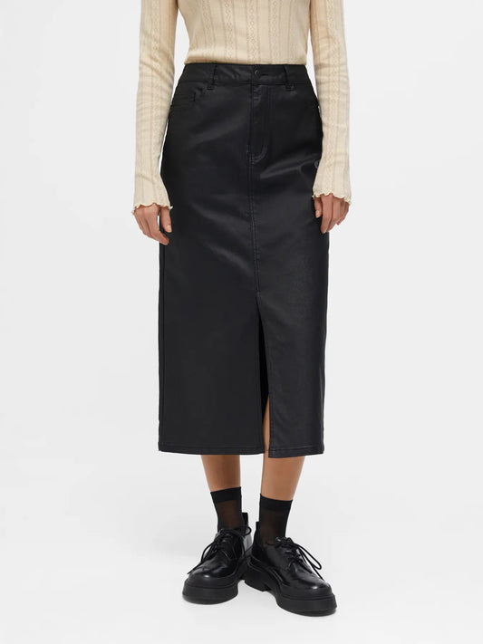 OBJNAYA COATED MW SKIRT