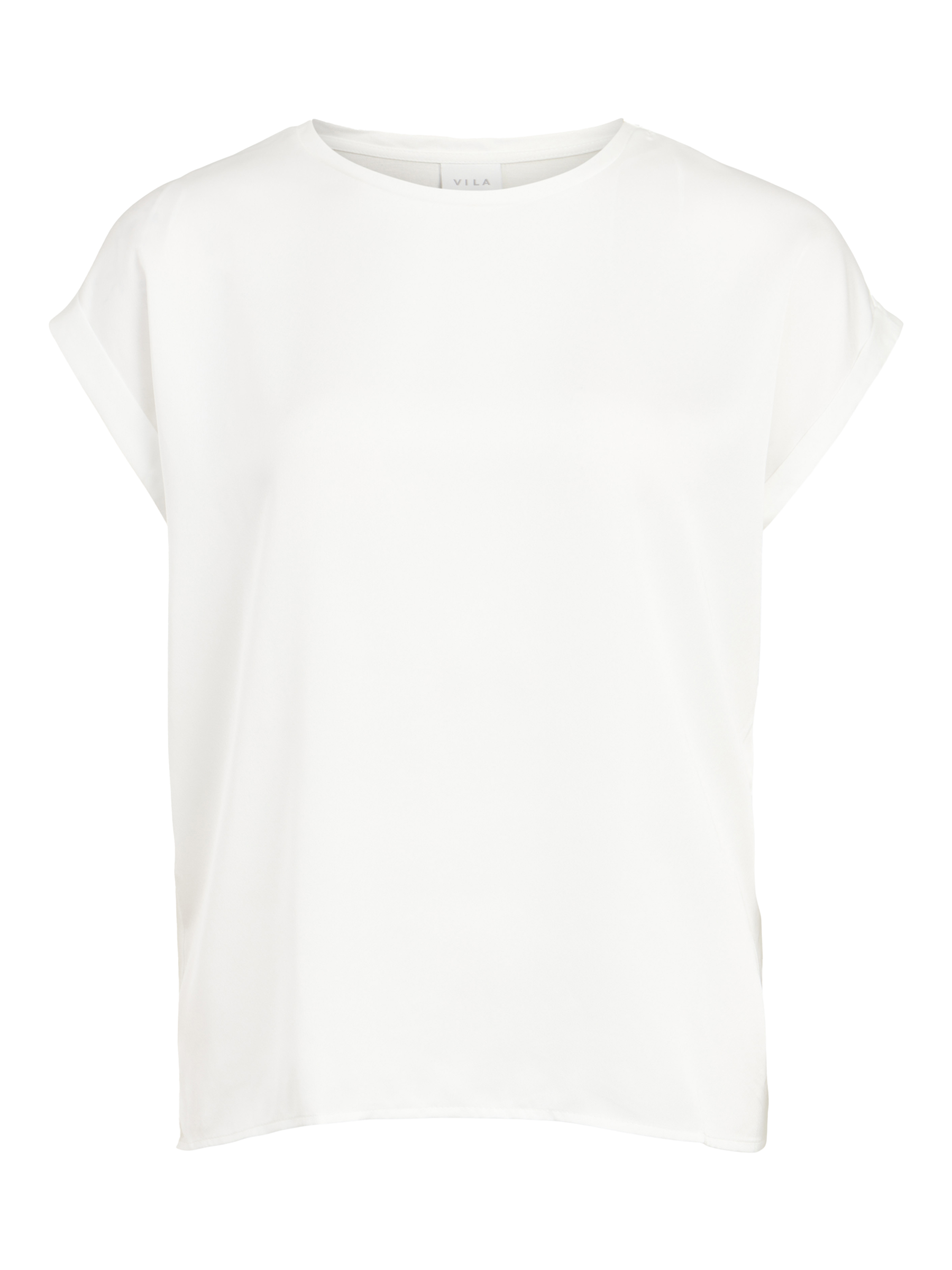 VIELLETTE S/S SATIN TOP SNOW WHITE