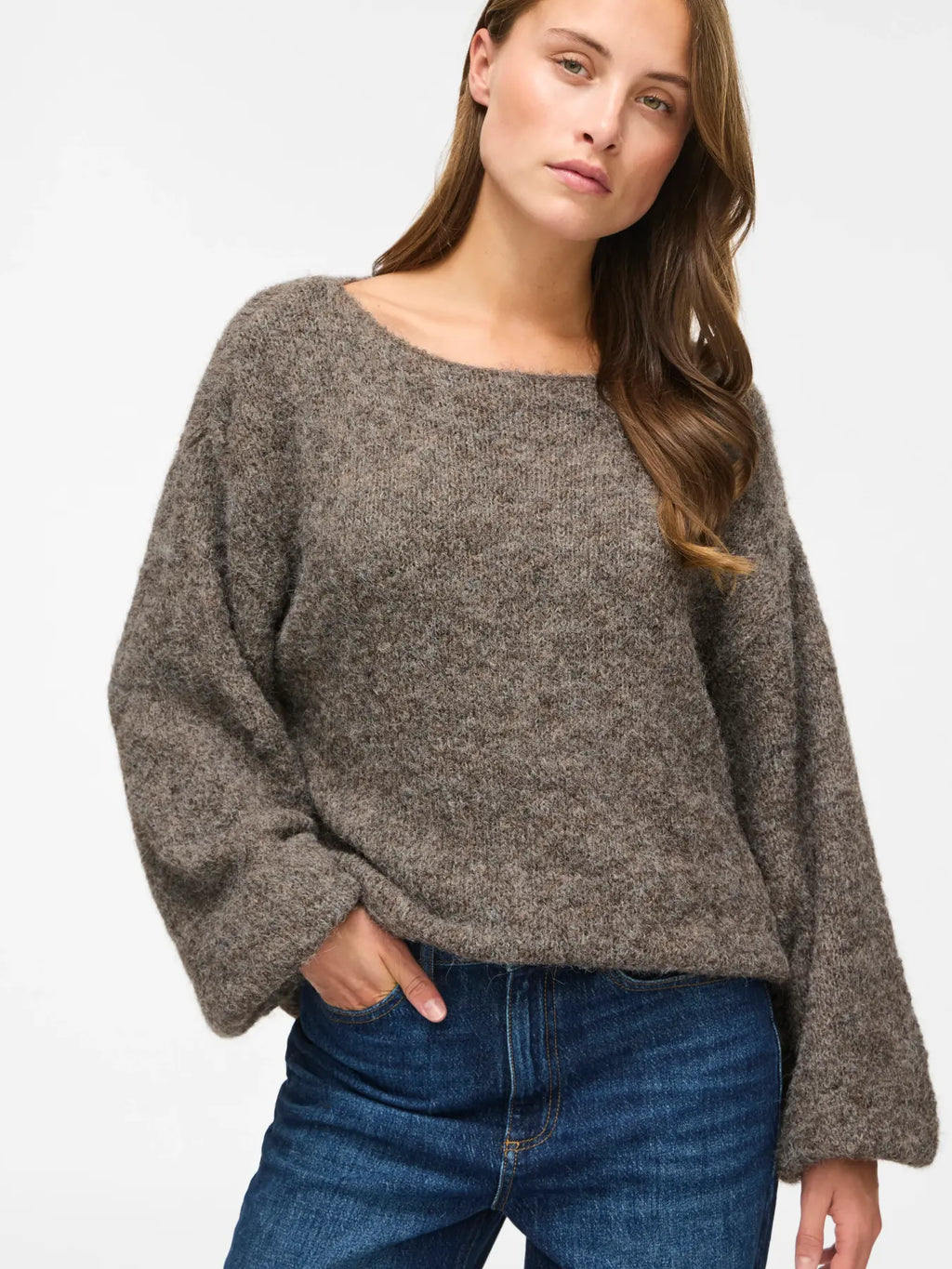 VIMARLEY L/S KNIT PULLOVER FALCON