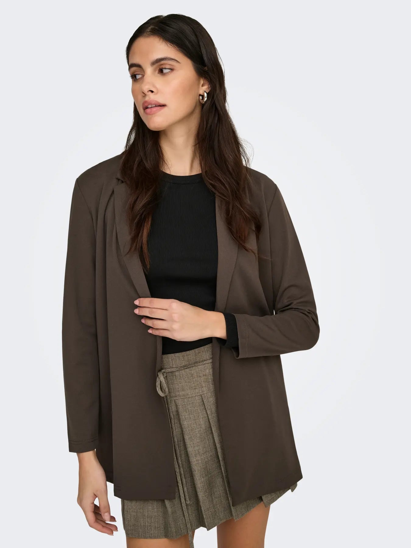 JDYGEGGO LIFE L/S BLAZER CHOCOLATE BROWN