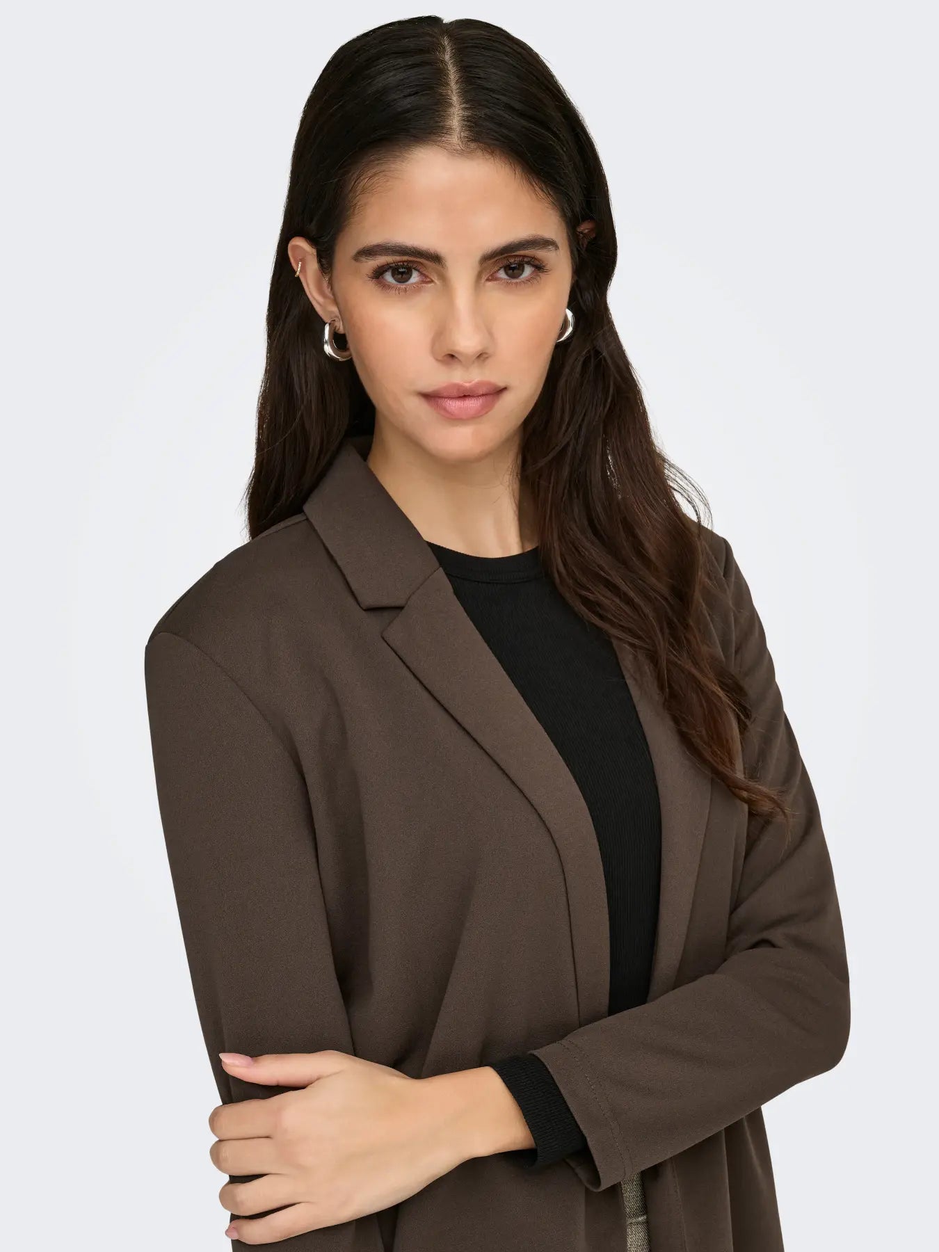 JDYGEGGO LIFE L/S BLAZER CHOCOLATE BROWN