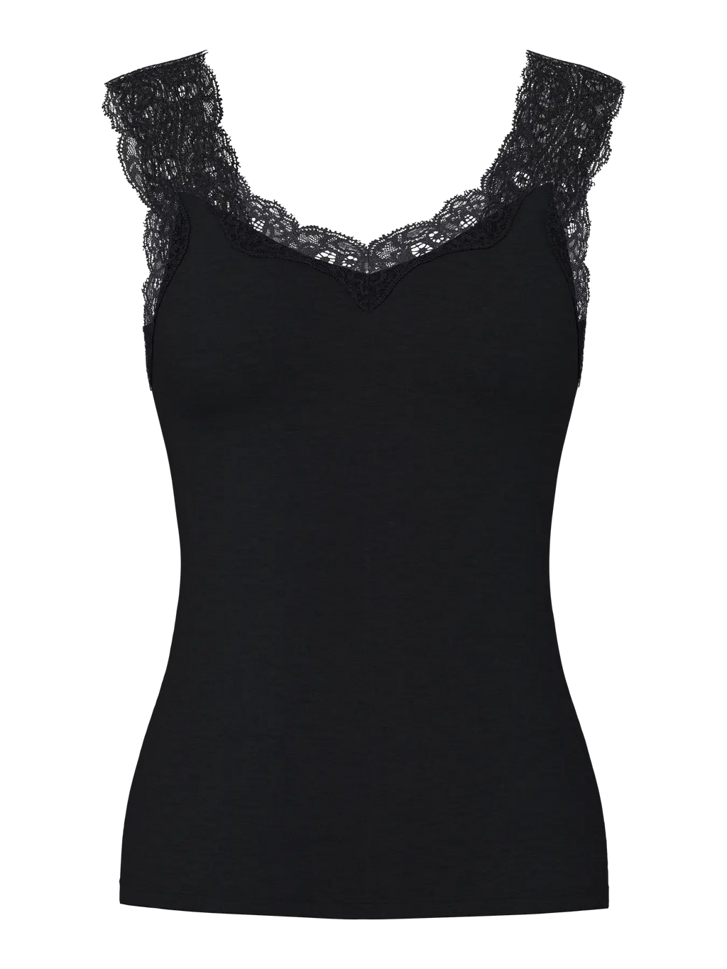 PCBARBERA LACE TOP BLACK