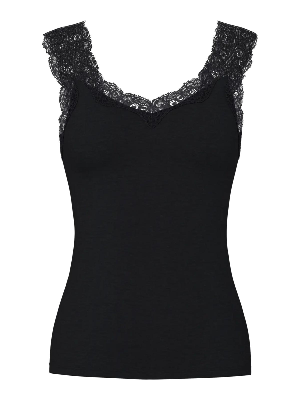 PCBARBERA LACE TOP BLACK