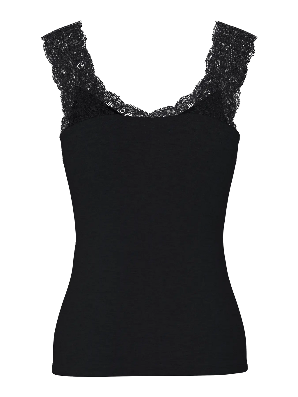 PCBARBERA LACE TOP BLACK