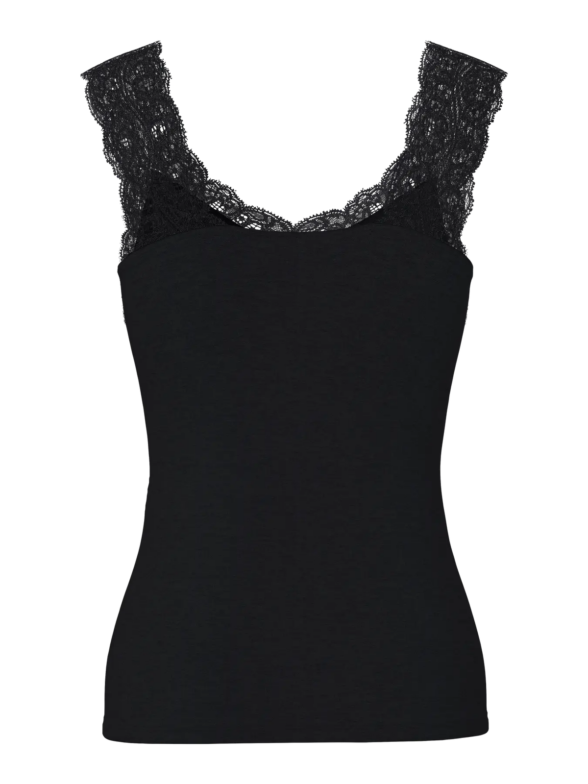 PCBARBERA LACE TOP BLACK
