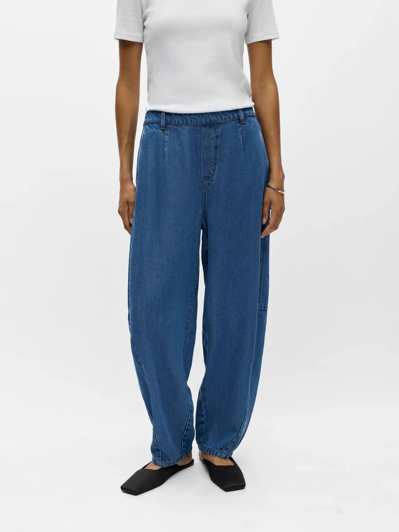 OBJFRAME MW ANKEL BARREL PANT MEDIUM BLUE DENIM