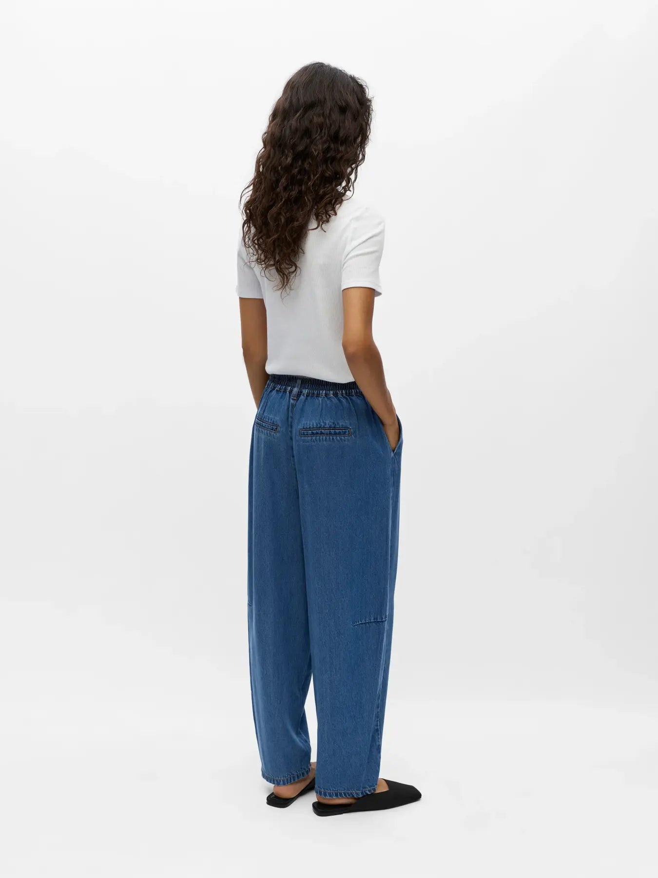 OBJFRAME MW ANKEL BARREL PANT MEDIUM BLUE DENIM